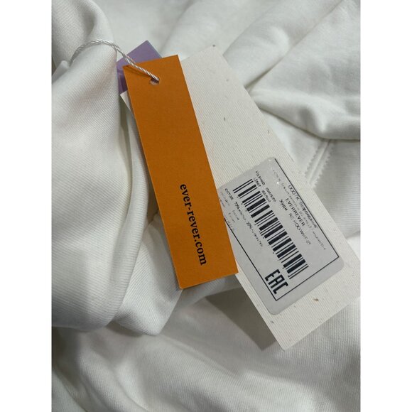 Ever-rever RE-HOO Oversized Turtleneck Sweatshirt in White - Picture 6 of 6